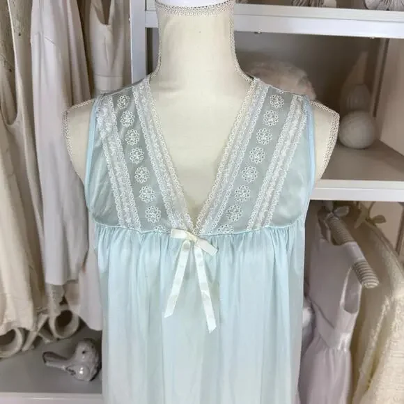 Katz sz. Small vintage blue night gown, Wendy, classic, summer, feminine #4148 - Picture 6 of 10
